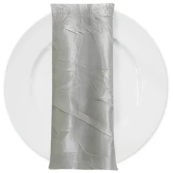 Crush Satin (Bichon) Table Napkin in White