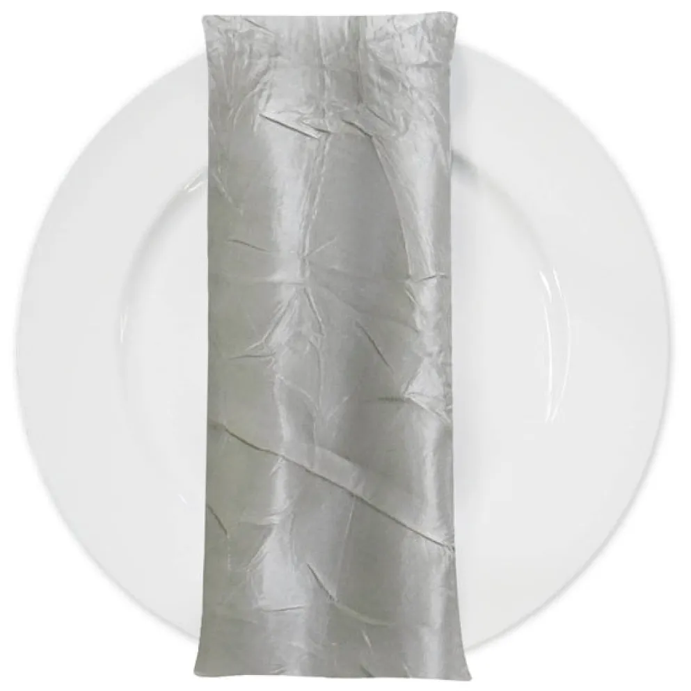 Crush Satin (Bichon) Table Napkin in White