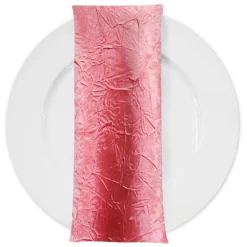Crush Satin (Bichon) Table Napkin in Coral 201