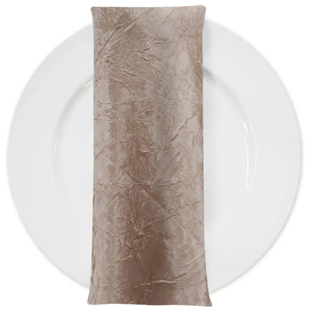 Crush Satin (Bichon) Table Napkin in Khaki 021