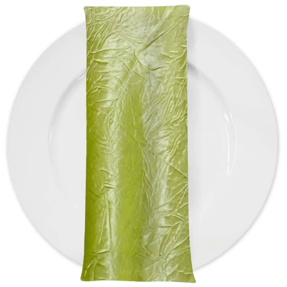 Crush Satin (Bichon) Table Napkin in Lime 37