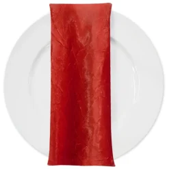 Crush Satin (Bichon) Table Napkin in Red 190