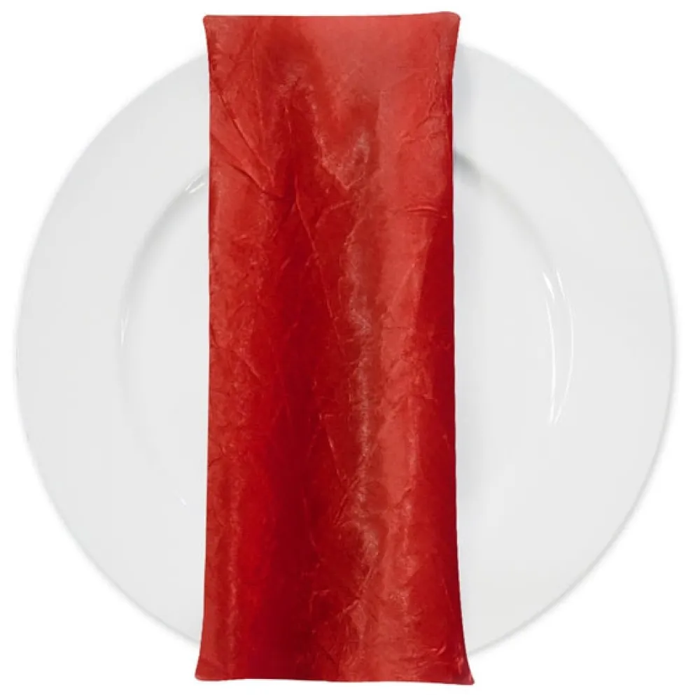 Crush Satin (Bichon) Table Napkin in Red 190
