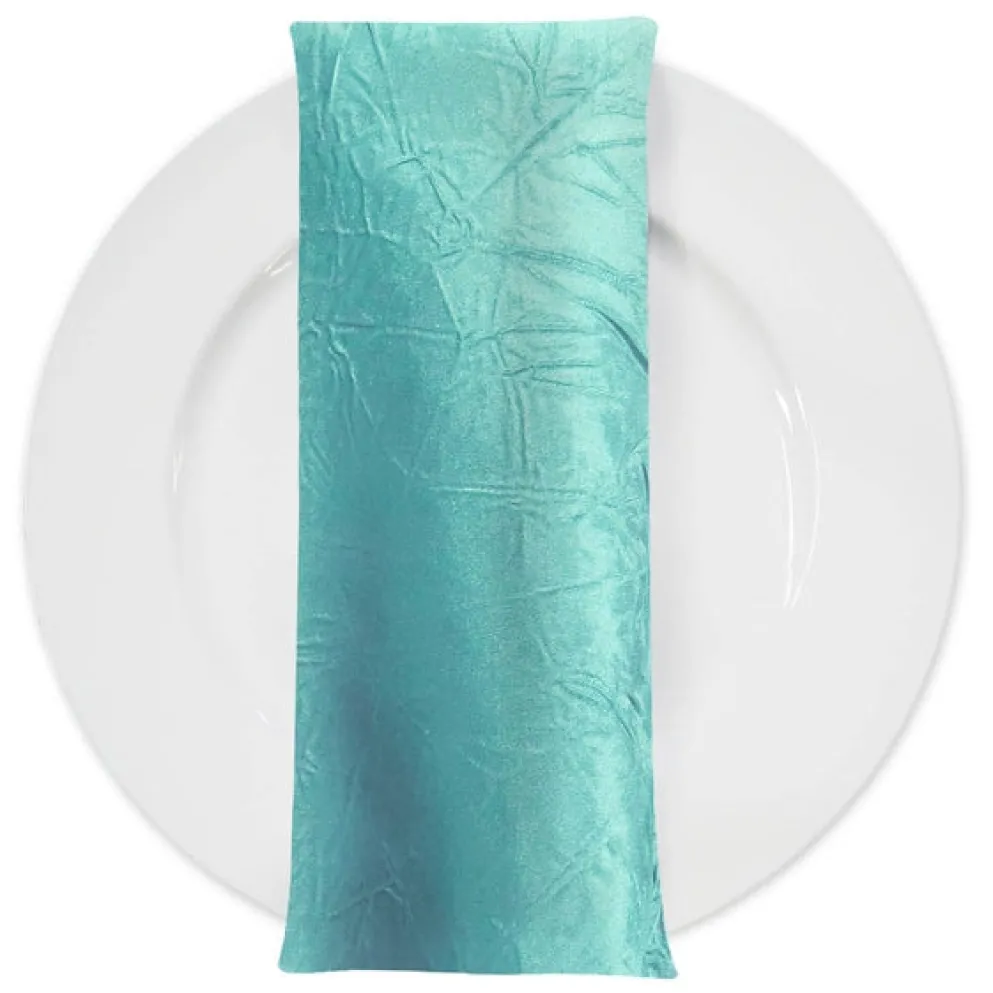 Crush Satin (Bichon) Table Napkin in Teal Green 645