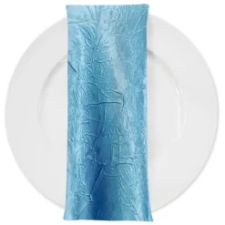 Crush Satin (Bichon) Table Napkin in Turquoise 141