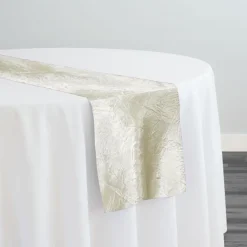 Crush Satin (Bichon) Table Runner in Ivory 112