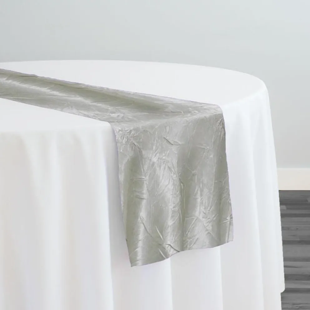 Crush Satin (Bichon) Table Runner in White