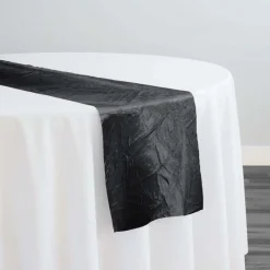 Crush Satin (Bichon) Table Runner in Black