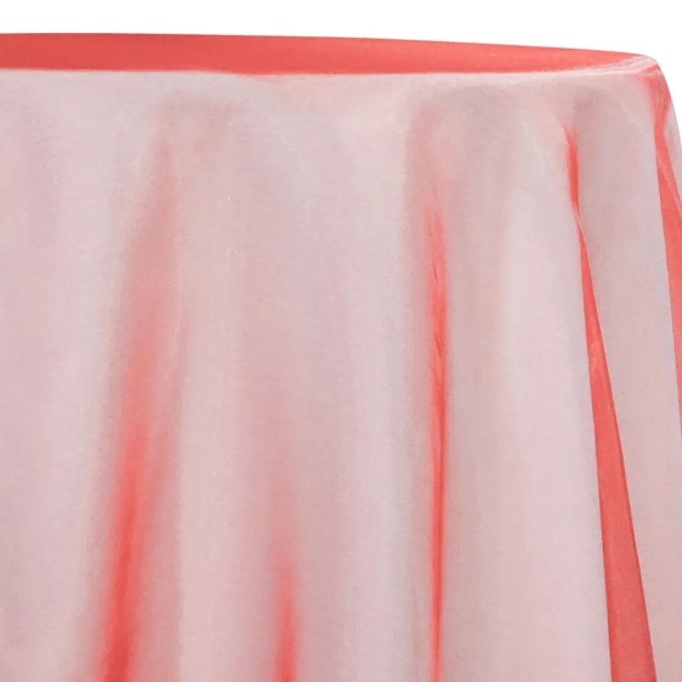 Crystal Organza Table Linen in Coral L 500