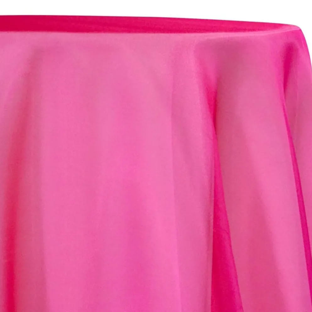 Crystal Organza Table Linen in Fuchsia 917
