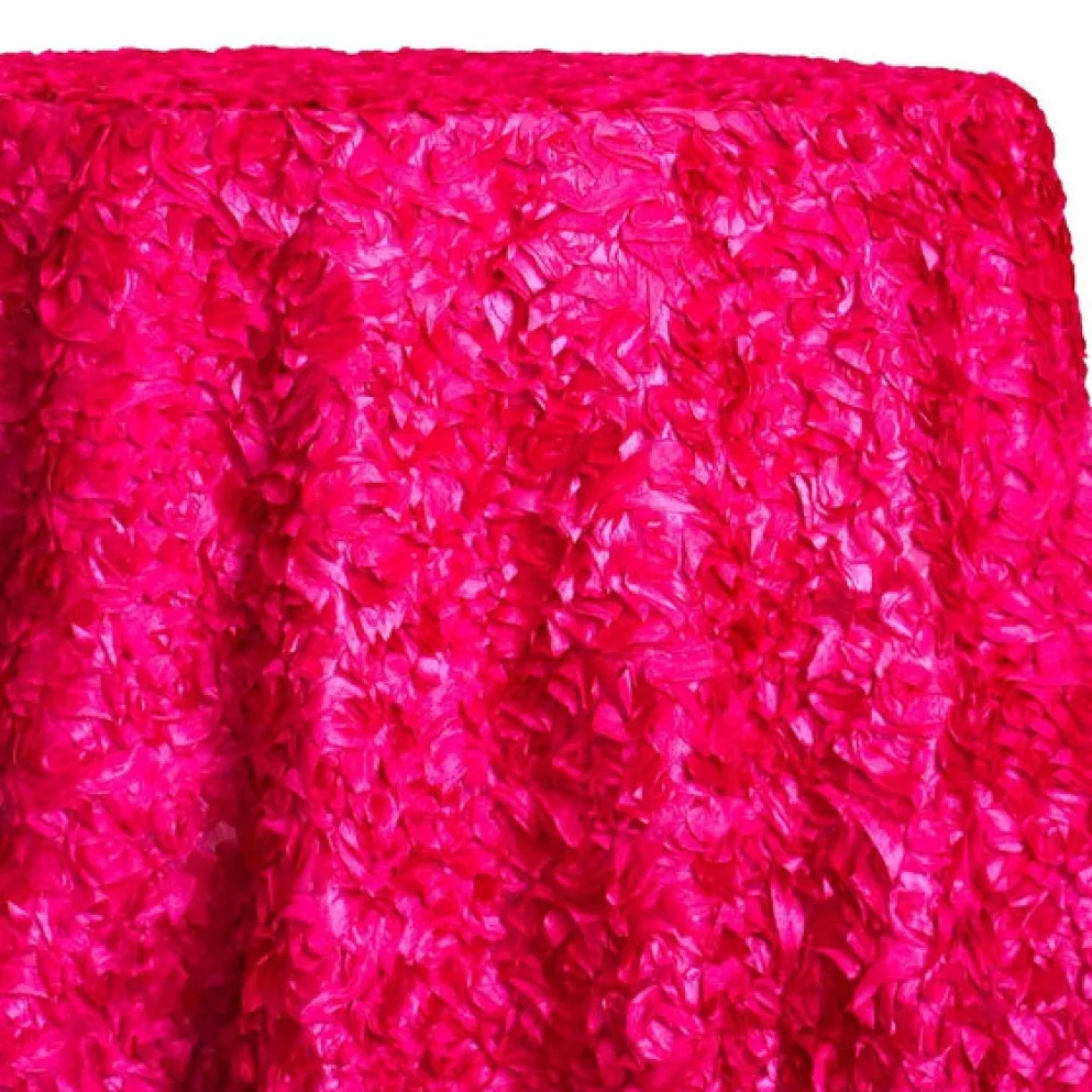 Curly Satin Table Linen In Fuchsia