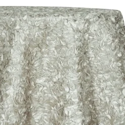 Curly Satin Table Linen In Ivory