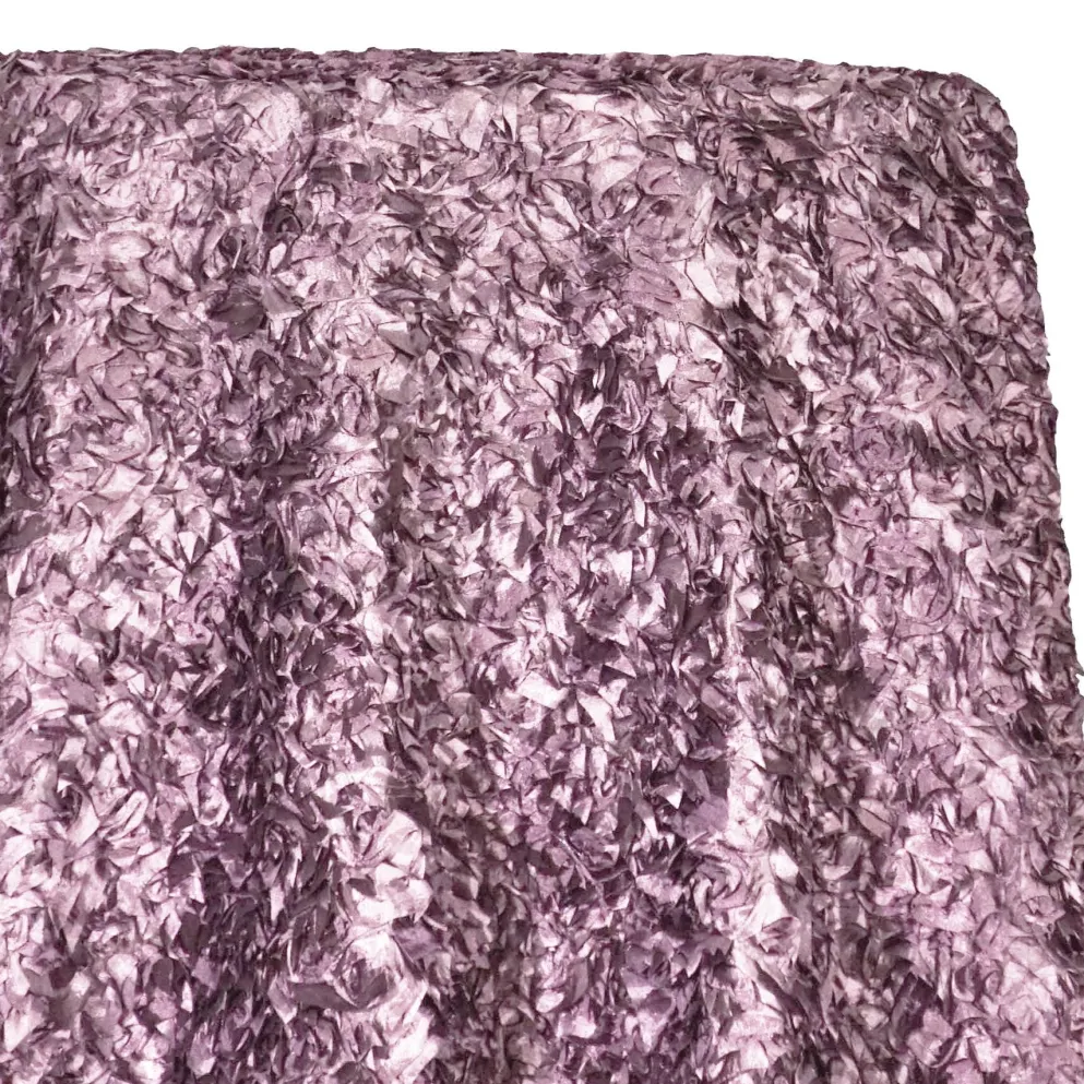 Curly Satin Table Linen In Mauve