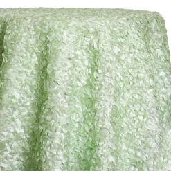 Curly Satin Table Linen In Mint