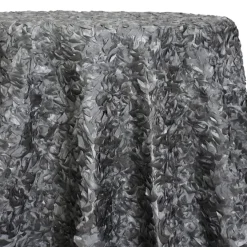 Curly Satin Table Linen In Silver