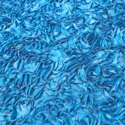 Curly Satin Table Linen In Turquoise