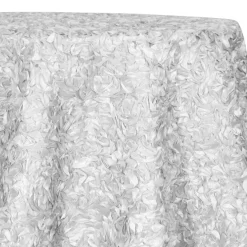 Curly Satin Table Linen In White