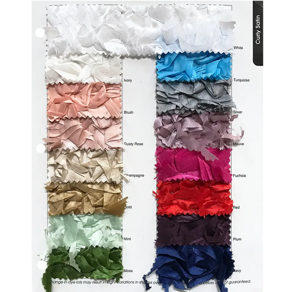 Curly Satin Table Runner in Turquoise
