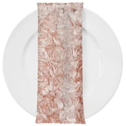 Curly Satin (w/ Poly Lining) Table Napkin in Blush