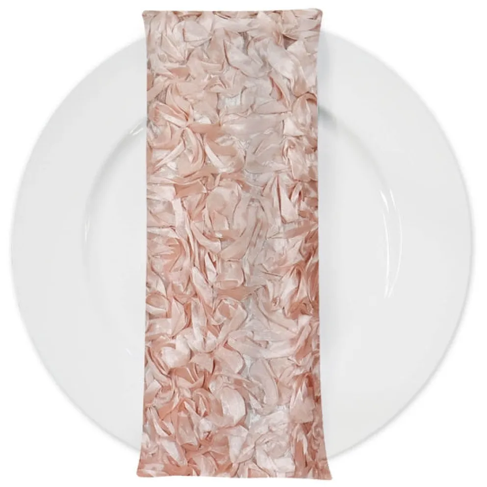 Curly Satin (w/ Poly Lining) Table Napkin in Blush
