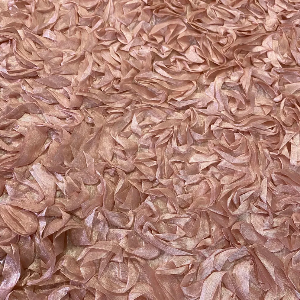 Curly Satin (w/ Poly Lining) Table Napkin in Blush