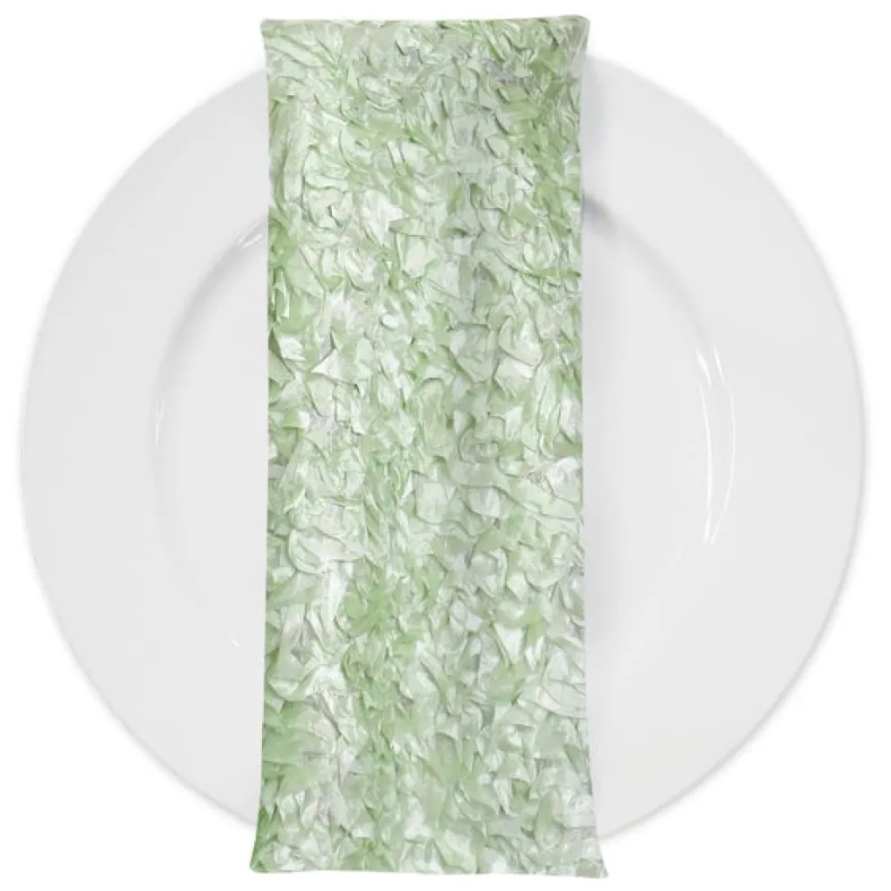 Curly Satin (w/ Poly Lining) Table Napkin in Mint