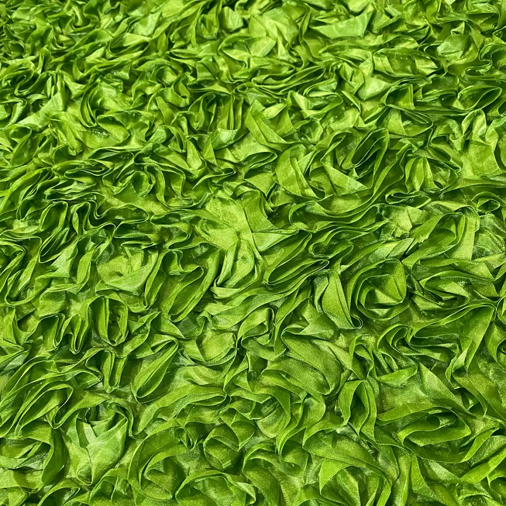 Curly Satin (w/ Poly Lining) Table Napkin in Moss