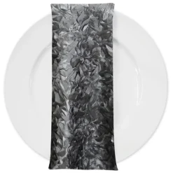 Curly Satin (w/ Poly Lining) Table Napkin in Silver