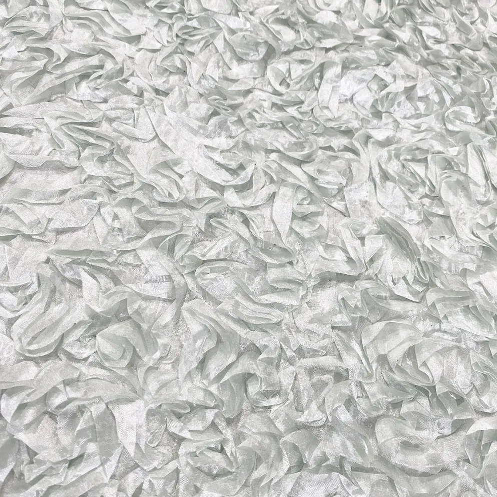 Curly Satin (w/ Poly Lining) Table Napkin in White