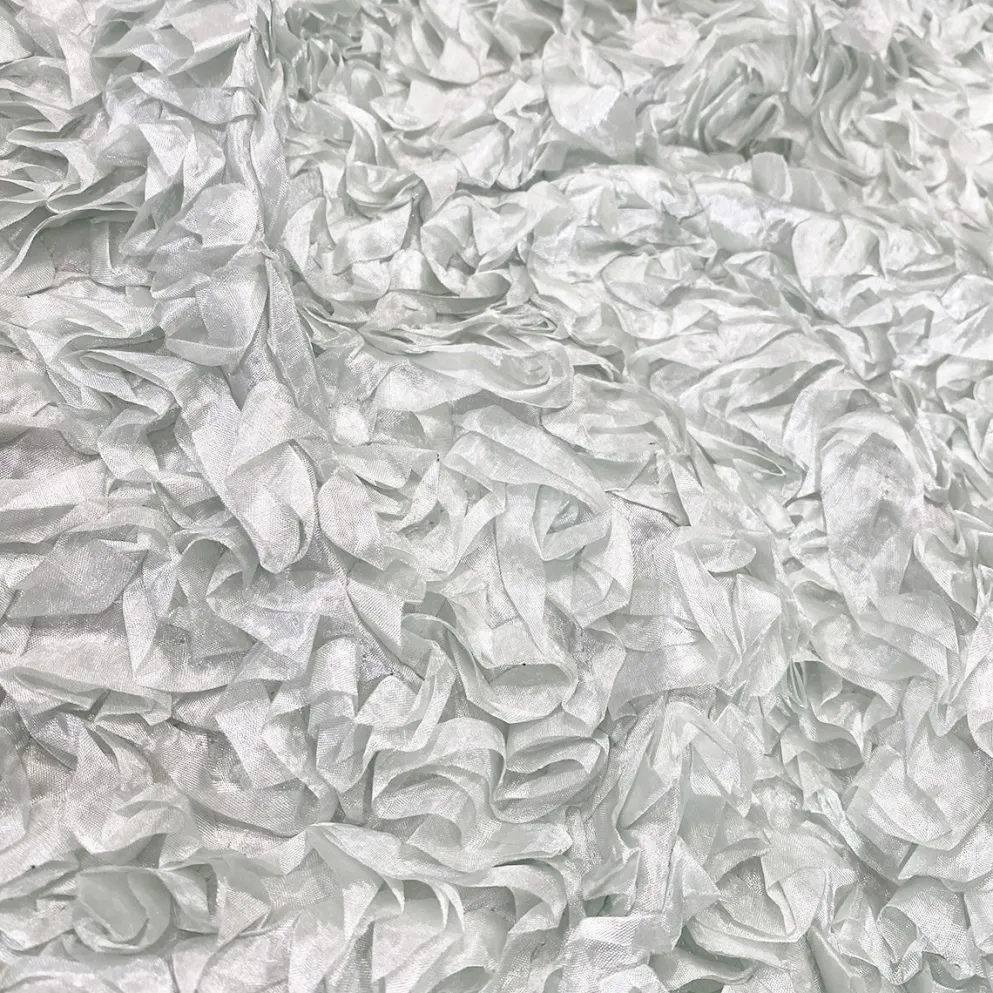 Curly Satin (w/ Poly Lining) Table Napkin in White