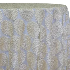 Dahlia Sequins Table Linen in Ivory