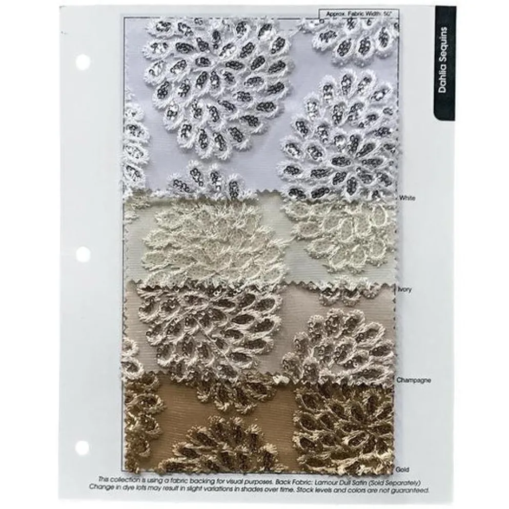 Dahlia Sequins Table Linen in White