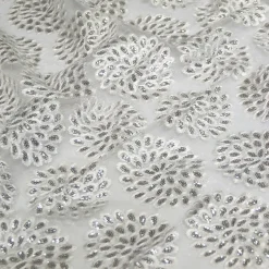 Dahlia Sequins (w/ Poly Lining) Table Napkin in White