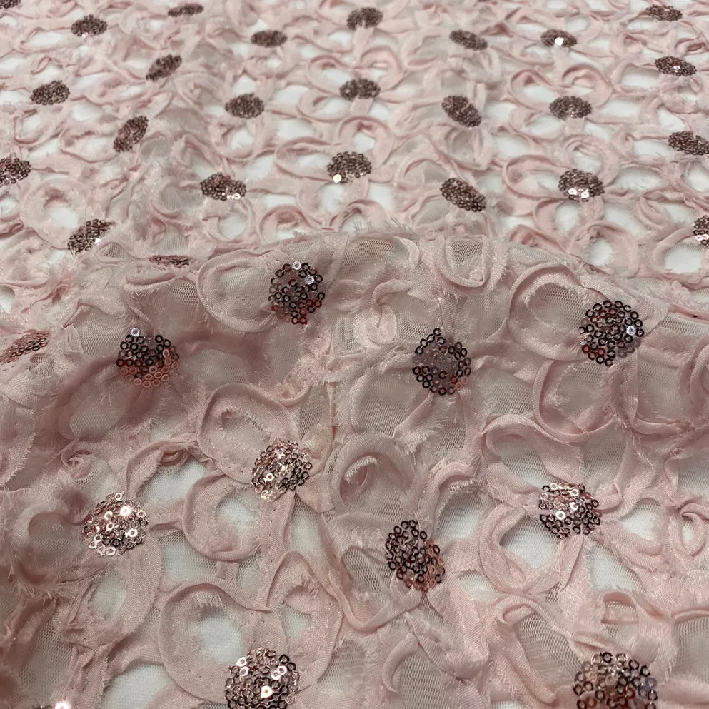 Daisy Sequins Table Linen in Blush
