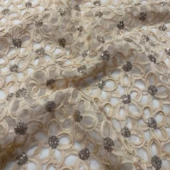 Daisy Sequins Table Linen in Champagne