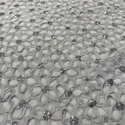 Daisy Sequins Table Linen in Silver