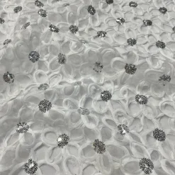 Daisy Sequins Table Linen in White