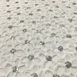 Daisy Sequins Table Linen in White
