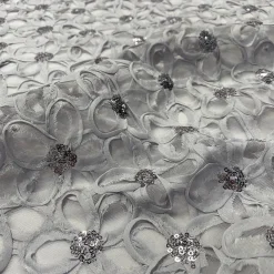 Daisy Sequins Table Runner in Silver