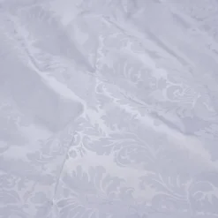 Damask Flocking Taffeta Table Linen in White on White