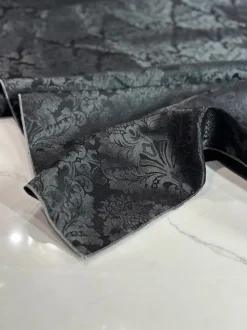 Damask Poly Table Linen in Black