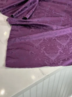 Damask Poly Table Linen in Raisin 1356