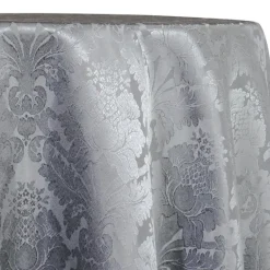 Damask Poly Table Linen in Silver 1310