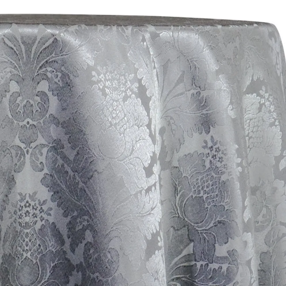 Damask Poly Table Linen in Silver 1310