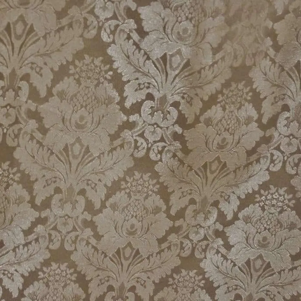 Damask Poly Table Linen in Taupe D 1410