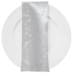 Damask Poly Table Napkin in White