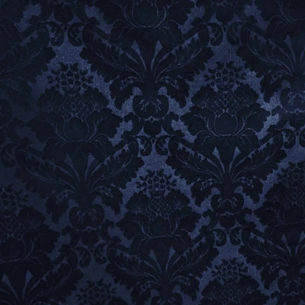 Damask Poly Table Runner in Navy 1245