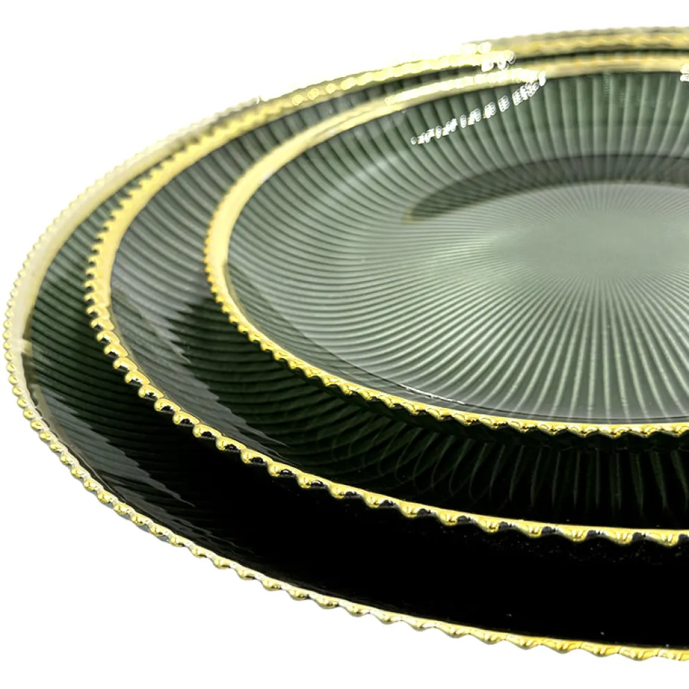 Deco - Glass Dinnerware in Green (Item # 0405)