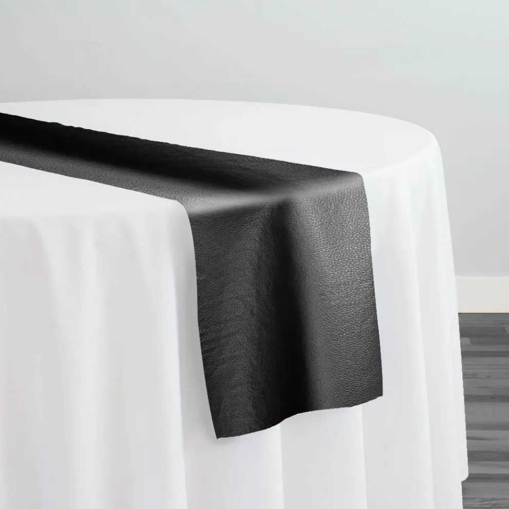 Deco Leather Table Runner in Black