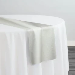 Deco Leather Table Runner in White